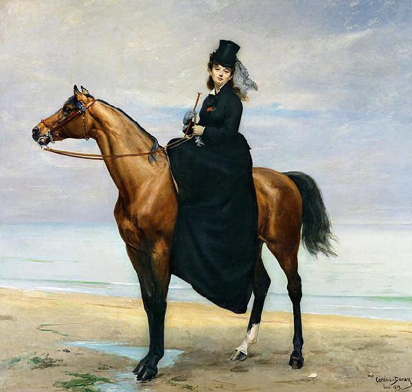 unknow artist Equestrian Portrait of Mademoiselle Croizette oil painting image